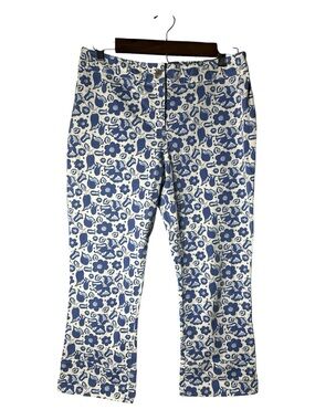Ann Taylor LOFT Floral Ankle Pants Blue & White Size 10P
